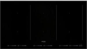 SMEG SIM693WLDX Glaskeramikkochfeld, Schwarz/Edelstahl, Induktion, 90 cm, mit 5 Jahren Garantie!