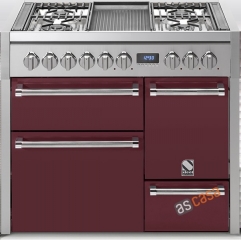 Steel Genesi 100, Rangecooker, 100 cm, Multifunktion, 3 �fen, Farbe Bordeauxrot, G10FFF-D-4MBR, mit 5 Jahren Garantie!