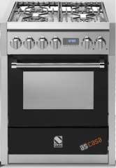 Steel Genesi 70, Rangecooker, 70 cm, Combisteam, Farbe Schwarz, G7S-4BA, mit 5 Jahren Garantie!