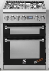 Steel Genesi 70, Rangecooker, 70 cm, Multifunktion, 2 fen, Farbe Schwarz, G7FF-4BA, mit 5 Jahren Garantie!