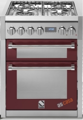Steel Genesi 70, Rangecooker, 70 cm, Multifunktion, 2 fen, Farbe Bordeauxrot, G7FF-4BR, mit 5 Jahren Garantie!