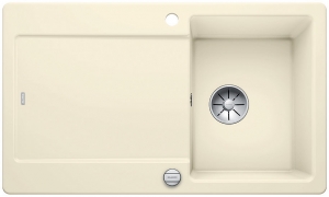 Blanco Idento 45 S Keramik PuraPlus, Farbe magnolia gl�nzend, InFino Ablauf, 522116