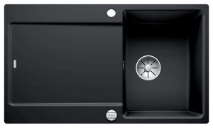 Blanco Idento 45 S-F Keramik PuraPlus, Farbe schwarz, InFino Ablauf, 522269