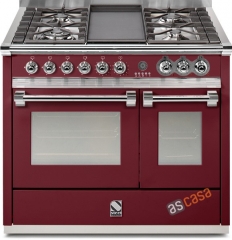 Steel Ascot 100, Rangecooker, 100 cm, Combisteam, Farbe Bordeauxrot, A10SF-4TBR , mit 5 Jahren Garantie!
