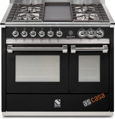 Steel Ascot 100, Rangecooker, 100 cm, Multifunktion, Farbe Schwarz, A10FF-4GBA , mit 5 Jahren Garantie!