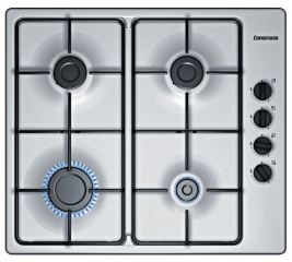 Constructa CA114253NL, Autarkes Gaskochfeld, Edelstahl-Design, mit 5 Jahren Garantie!