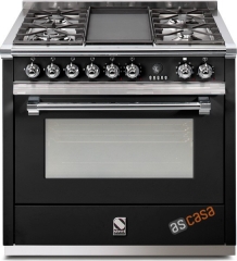 Steel Ascot 90, Rangecooker, 90 cm, Combisteam, Farbe Schwarz, A9S-6WBA, mit 5 Jahren Garantie!