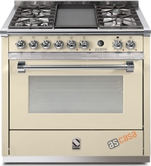 Steel Ascot 90, Rangecooker, 90 cm, Combisteam, Farbe Creme, A9S-6WCR, mit 5 Jahren Garantie!