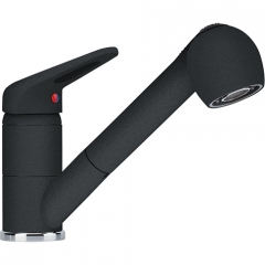 Franke Novara-Plus Einhebelmischer, Hochdruck Zugauslauf und Brausekopf, Onyx, 115.0470.675