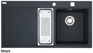 Franke Mythos MTG 651-100 Einbausp�le, Fragranit+, Farbe Onyx, Druckknopfventil, 114.0476.963