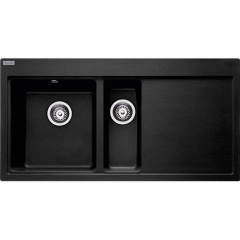 Franke Mythos MTG 651-100 Einbausp�le, Fragranit+, Farbe Onyx, Druckknopfventil, 114.0476.964