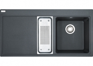 Franke Mythos MTG 651-100 Einbausp�le, Fragranit+, Farbe Graphit, Druckknopfventil, 114.0476.965