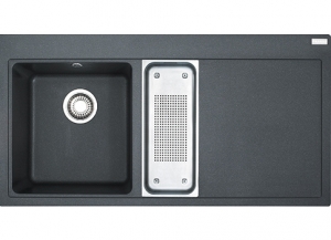 Franke Mythos MTG 651-100 Einbausp�le, Fragranit+, Farbe Graphit, Druckknopfventil, 114.0476.966