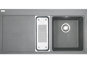 Franke Mythos MTG 651-100 Einbausp�le, Fragranit+, Farbe Steingrau, Druckknopfventil, 114.0476.967