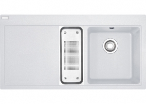 Franke Mythos MTG 651-100 Einbausple, Fragranit+, Farbe Glacier, Druckknopfventil, 114.0476.969