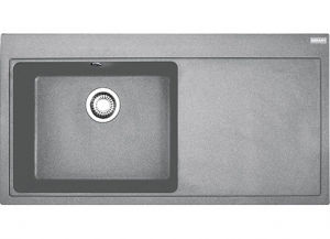 Franke Mythos MTG 611-100 Fragranit DuraKleen Plus, Becken links, Farbe Steingrau, 114.0477.000