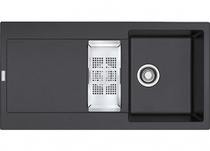 Franke Maris MRG 651 Fragranit+, Einbausple, Druckknopfventil, Farbe Onyx, 114.0477.257