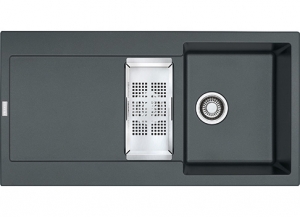 Franke Maris MRG 651 Fragranit+, Einbausple, Druckknopfventil, Farbe Graphit, 114.0477.259