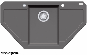 Franke Maris MRG 612-E, Fragranit+, Druckknopfventil, Farbe Steingrau, 114.0477.552