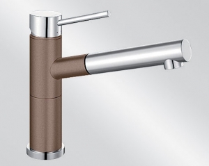 Blanco Alta-S Compact Silgranit-Look, 2-farbig, Farbe muskat/chrom, 521739