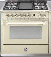 Steel Ascot 90, Rangecooker, 90 cm, Combisteam, Farbe Crema, A9S-4MCR, mit 5 Jahren Garantie!