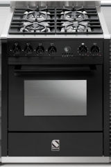 Steel Ascot 70, Rangecooker, 70 cm, Combisteam, Farbe Schwarz, A7S-4BA, mit 5 Jahren Garantie!