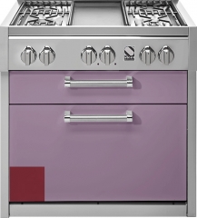 Steel Genesi 90, Kchenmodul, 90 cm, Farbe Bordeauxrot, G9C-6BR, mit 5 Jahren Garantie!