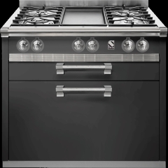 Steel Ascot 90, Kchenmodul, 90 cm, Farbe Schwarz, A9C-4BBA, mit 5 Jahren Garantie!