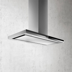 Elica Meteorite Island IX/A/120x60 Inselhaube Edelstahl und schwarzes Glas, PRF0120971A