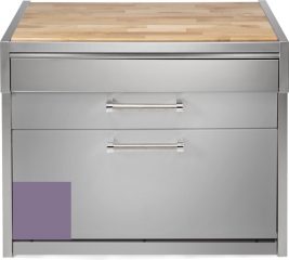 Steel Genesi 120, Arbeitsplatte mit Holzbrett, 120 cm, Farbe Ametista, G12C-PCAA, mit 5 Jahren Garantie!