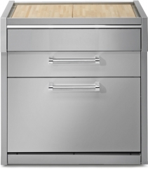 Steel Genesi 90, Arbeitsplatte mit Holzbrett, 90 cm, Farbe Edelstahl, G9C-PCSS, mit 5 Jahren Garantie!