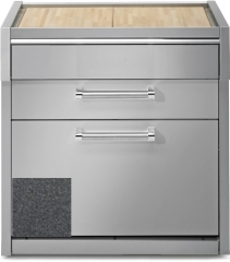 Steel Genesi 90, Arbeitsplatte mit Holzbrett, 90 cm, Farbe Anthrazit, G9C-PCAN, mit 5 Jahren Garantie!