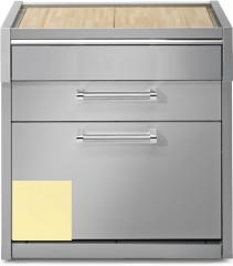 Steel Genesi 90, Arbeitsplatte mit Holzbrett, 90 cm, Farbe Crema, G9C-PCCR, mit 5 Jahren Garantie!