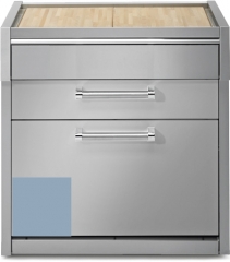 Steel Genesi 90, Arbeitsplatte mit Holzbrett, 90 cm, Farbe Celeste, G9C-PCCE, mit 5 Jahren Garantie!