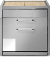 Steel Genesi 90, Arbeitsplatte mit Holzbrett, 90 cm, Farbe Nuvola, G9C-PCNA, mit 5 Jahren Garantie!