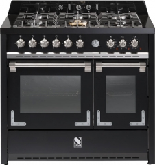 Steel Oxford 100, Rangecooker, 100 cm, Multifunktionsbackofen, Farbe Matt Schwarz, X10FF-6MS, mit 5 Jahren Garantie!