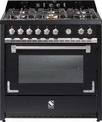 Steel Oxford 90, Rangecooker, 90 cm, Multifunktionsbackofen, Farbe Matt Schwarz, X9F-6MS, mit 5 Jahren Garantie!