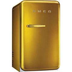 SMEG FAB5RGO Standkhlschrank Minibar, Gold-Design/Swarovski-Elements, Rechtsanschlag, EEK: D, mit 5 Jahren Garantie!
