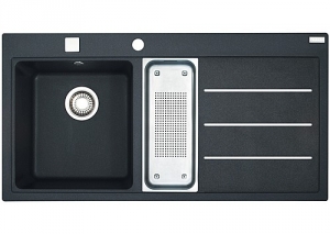 Franke Mythos Fusion MTF 651-100 Fragranit DuraKleen Onyx, Becken links