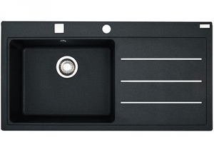 Franke Mythos Fusion MTF 611-100 Fragranit DuraKleen Onyx, Becken links