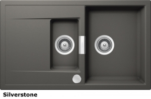 Schock Mono D-150 A Einbau/Auflage, Incl. GLASSCHNEIDBRETT, Silverstone