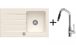 Setangebot: Dornbracht Sync Pull-Down, Platin matt + Villeroy & Boch Architectura 50, Farbe KR Crema