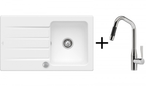 Setangebot: Dornbracht Sync Pull-Down, Platin matt + Villeroy & Boch Architectura 50, Farbe S3 Edelwei