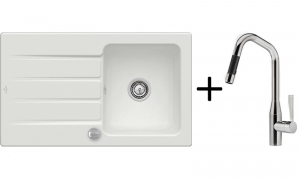 Setangebot: Dornbracht Sync Pull-Down, Platin matt + Villeroy & Boch Architectura 50, Farbe SM Steam