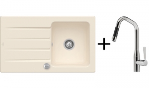 Setangebot: Dornbracht Sync Pull-Down, Platin matt + Villeroy & Boch Architectura 50, Farbe FU Ivory