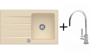 Setangebot: Villeroy & Boch Architectura 50, Farbe i5 Sand + Dornbracht Tara Classic, Platin matt