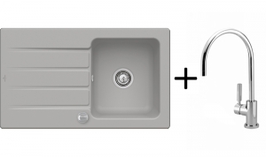 Setangebot: Villeroy & Boch Architectura 50, Farbe KD Fossil + Dornbracht Tara Classic, Platin matt