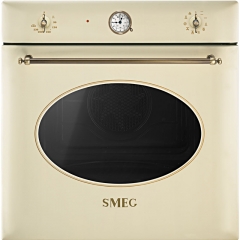 SMEG SF855PO Nostalgie Einbaubackofen Multifunktion, Creme/Messing Antik, EEK: A, mit 5 Jahren Garantie!