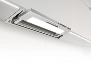 Silverline Hidden HIF 984 E, Flachschirmhaube, Edelstahl Weissglas. Mit 5 Jahren Garantie!