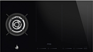 SMEG PM3912WLDDE Einbau-Gas-/Induktionsfeld, schwarz, 90cm, mit 5 Jahren Garantie!